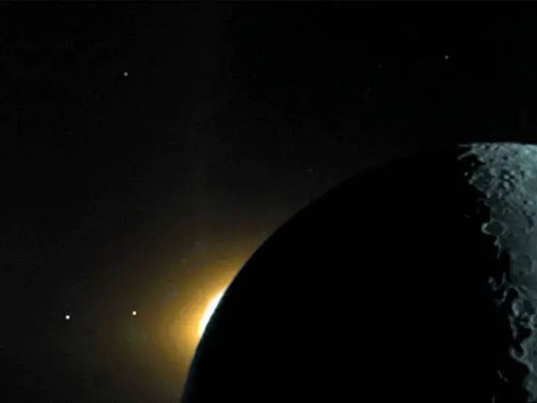 The Plane of the Ecliptic illustrated in this Clementine star tracker image