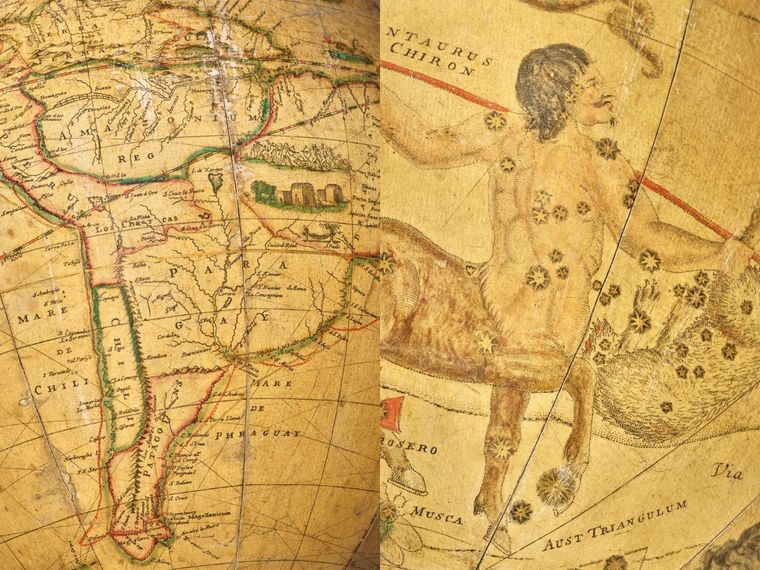 A pair of antique English tabletop terrestrial and celestial globes - Robert Morden, William Berry and Philip Lea