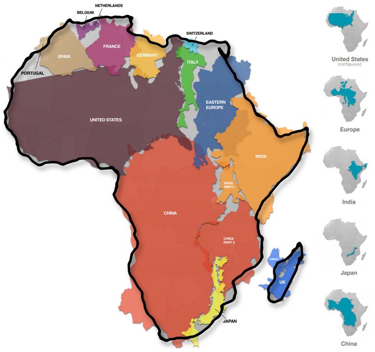 True size of Africa @ Jeff Desjardins