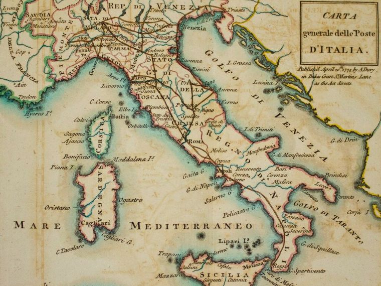 “Roads of Italy - A guidebook necessary for all gentlemen who do a tour of Italy” by Louis-Benjamin Fleuriau de Bellevue, 1788-1791