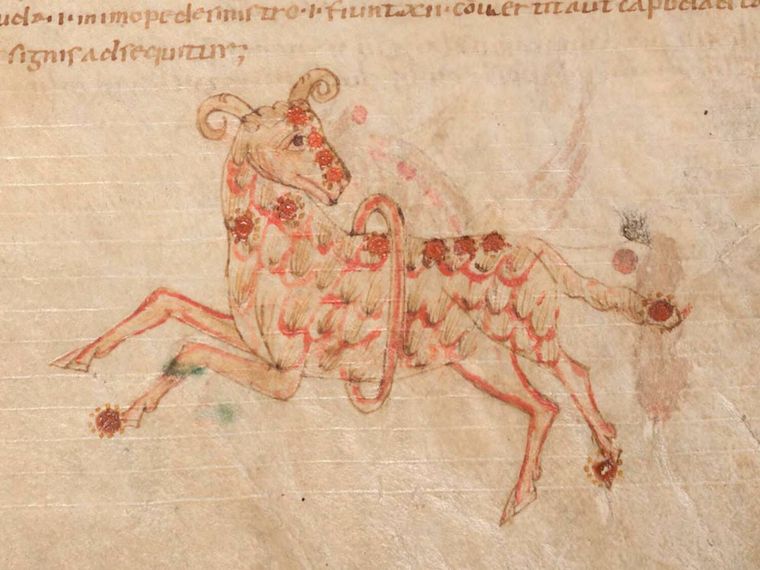 Illustration of Aries in an early medieval manuscript