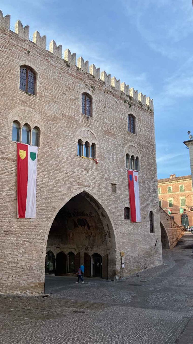 A historical building in the city of Fabriano, Italy