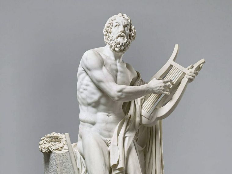 Sculpture by Philippe-Laurent Roland depicting Homer, 1812 - Louvre, Paris