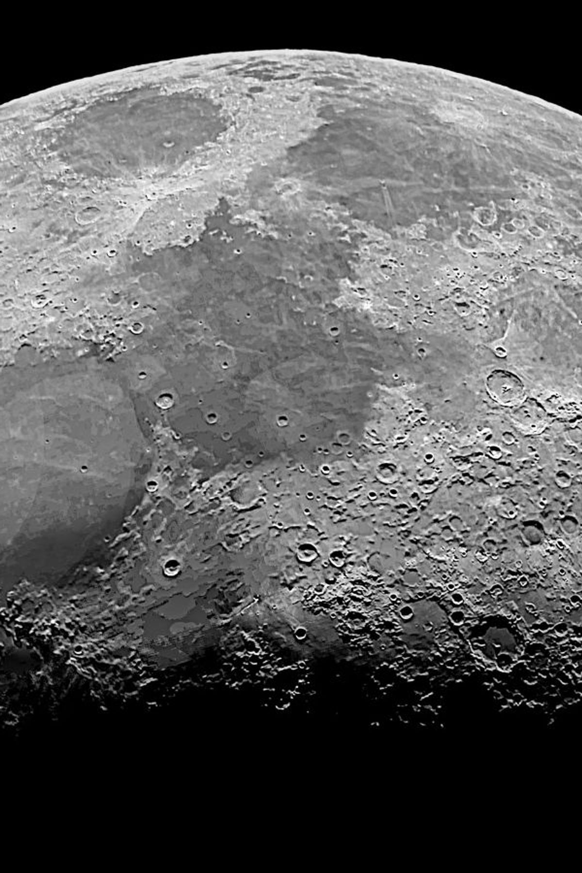 Detailed photo of some craters and lunar maria by Micotino