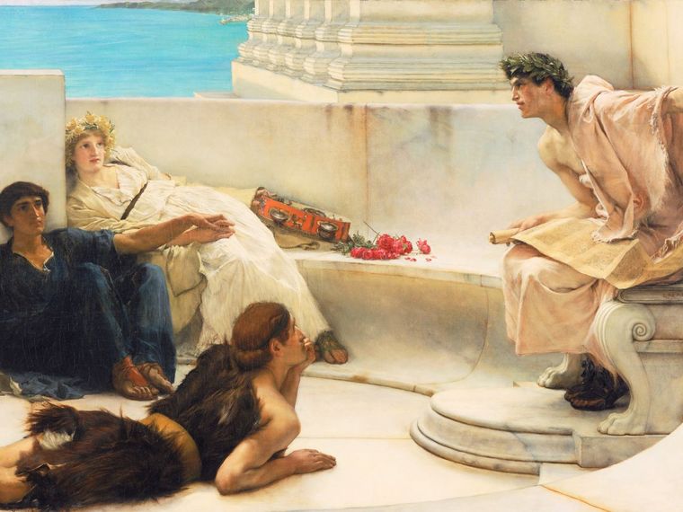A Reading from Homer by Lawrence Alma-Tadema, 1885