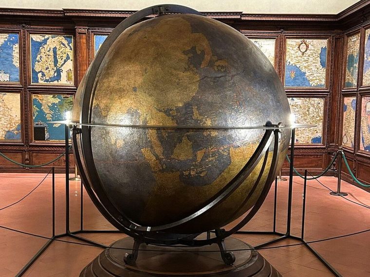 Close-up view of the globe