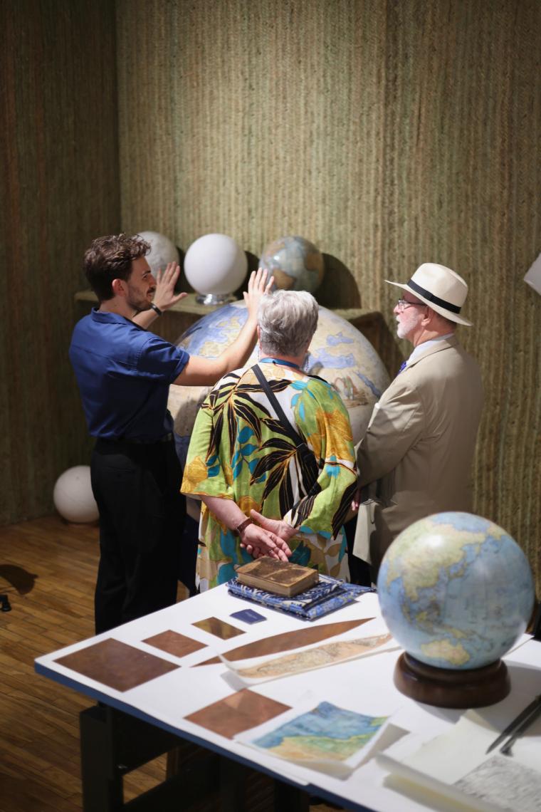 Leonardo Frigo showcasing his globe.