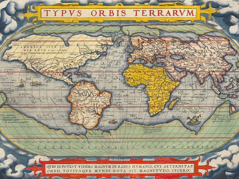 Abraham Ortelius’s 1570 map reflecting Ptolemy’s recurring inaccuracies