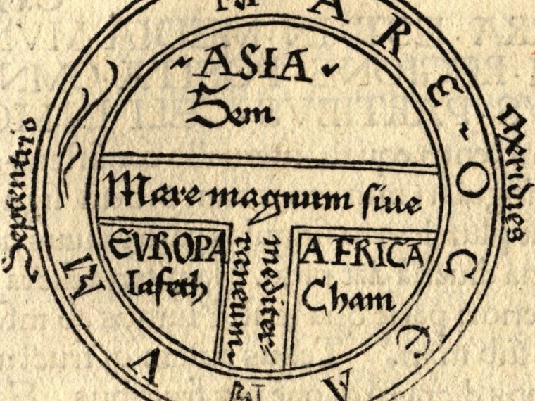 Detail of a T-O map from the first printed version of Isidore's Etymologiae