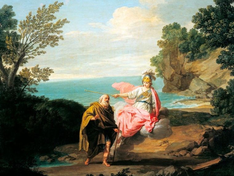 Athena Transforms Ulysses into an Old Beggar by Giuseppe Bottani, 1775 - Pavia, Pinacoteca Malaspina