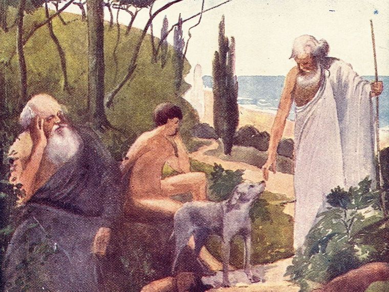 The return of Ulysses - Illustration by E. M. Synge from the 1909 Story of the World children's book series