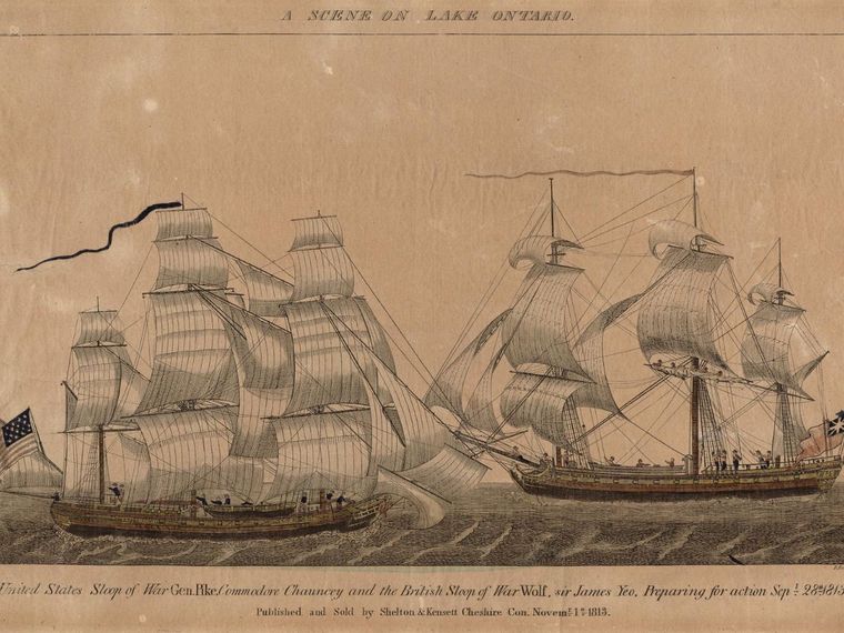United States sloop of war General Pike pictured in Lake Ontario
