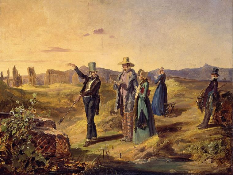 English Tourists in the ‘Campagna’ c. 1835 – artist Carl Spitzweg