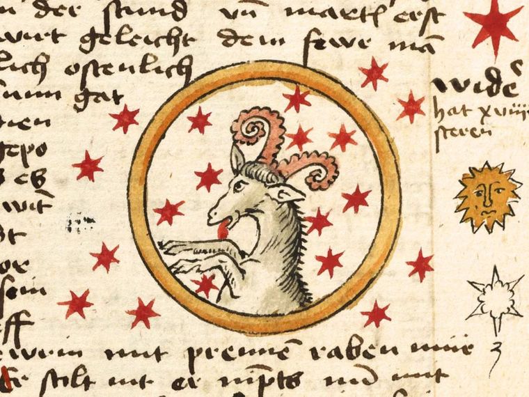 The Ram from a manuscript created in Ulm or Augsburg, Germany, c. 1464 - Watercolour and ink on paper