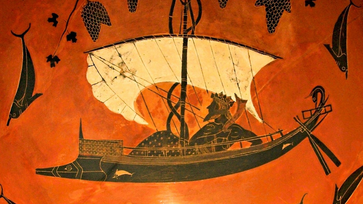 Roman mosaic depicting Odysseus at Skyros unveiling the disguised Achilles - La Olmeda, Pedrosa de la Vega, 5th century AD