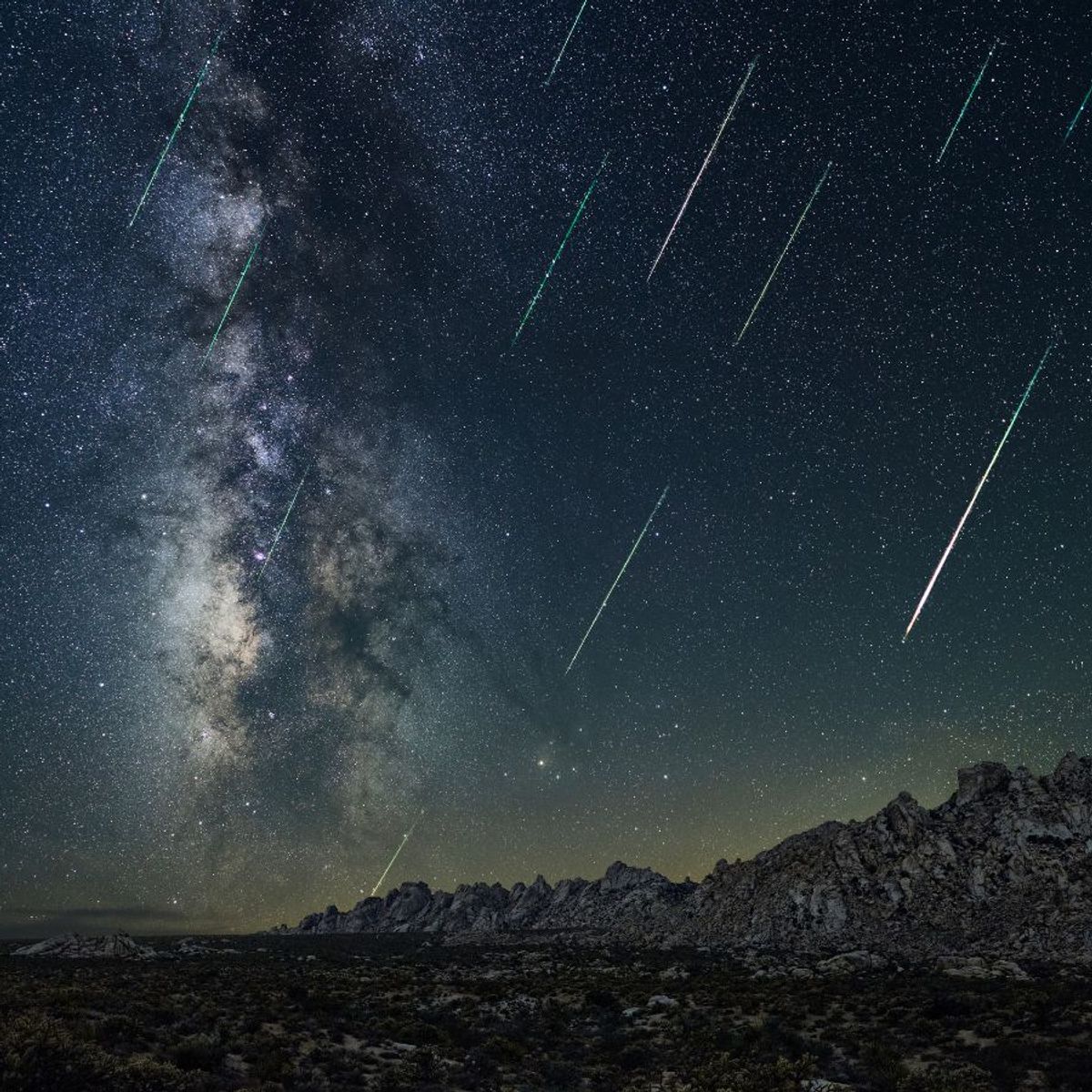 Perseids as seen from the Mojave National Preserve, California