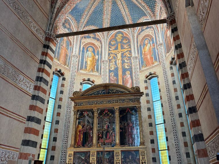 The Basilica's colourful altar