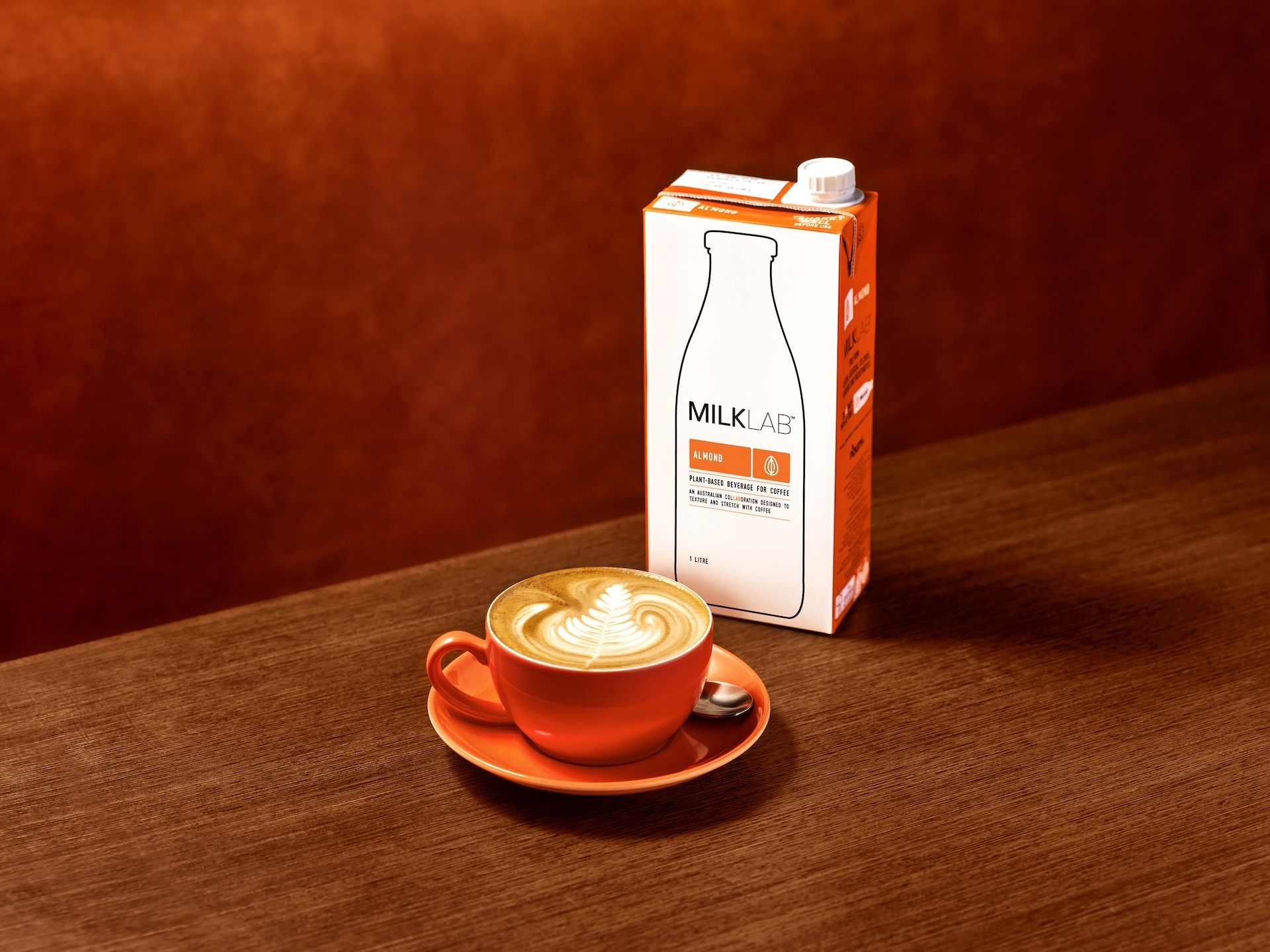Studio shot of coffee and Milklab carton