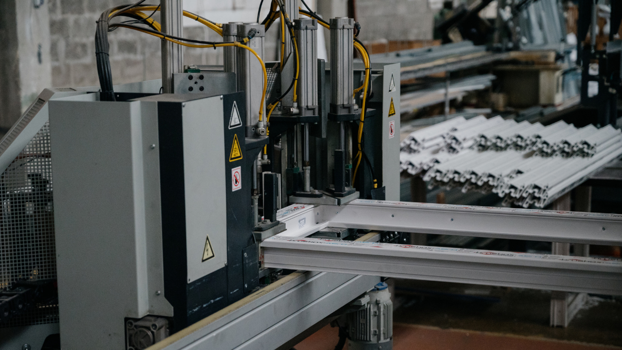 Door frames being manufactured 