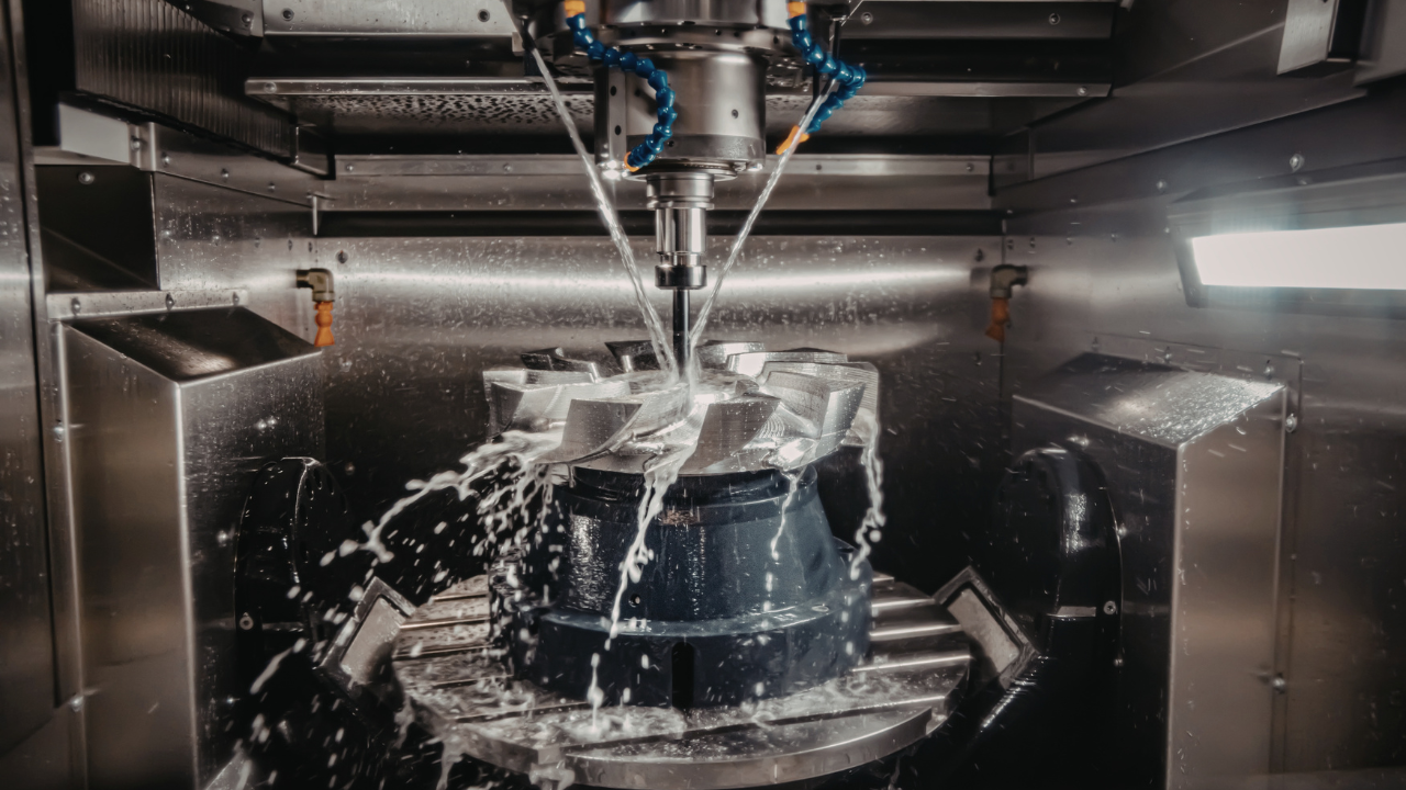 CNC machine in fabrication workshop