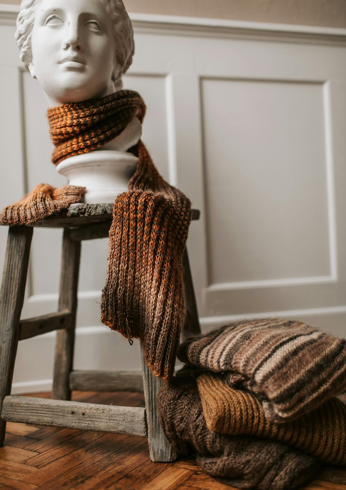 Stock image showing a wool weaved scarf