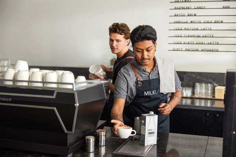 Milklab cafe barista serving