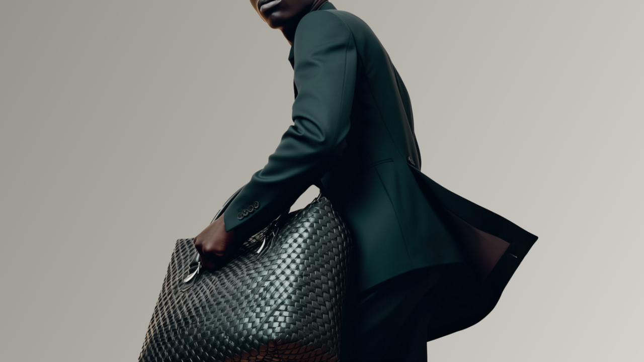 Model showcasing Alt Leather's product