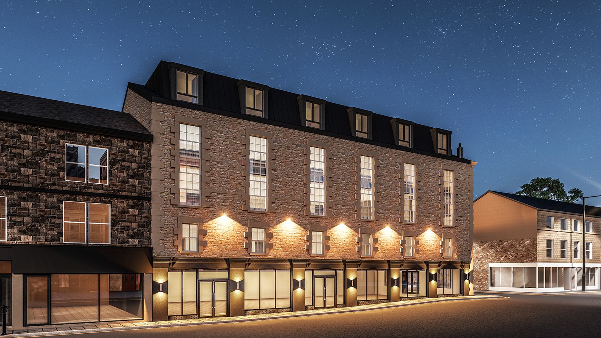 Architect's visual of the completed Brock Street building.