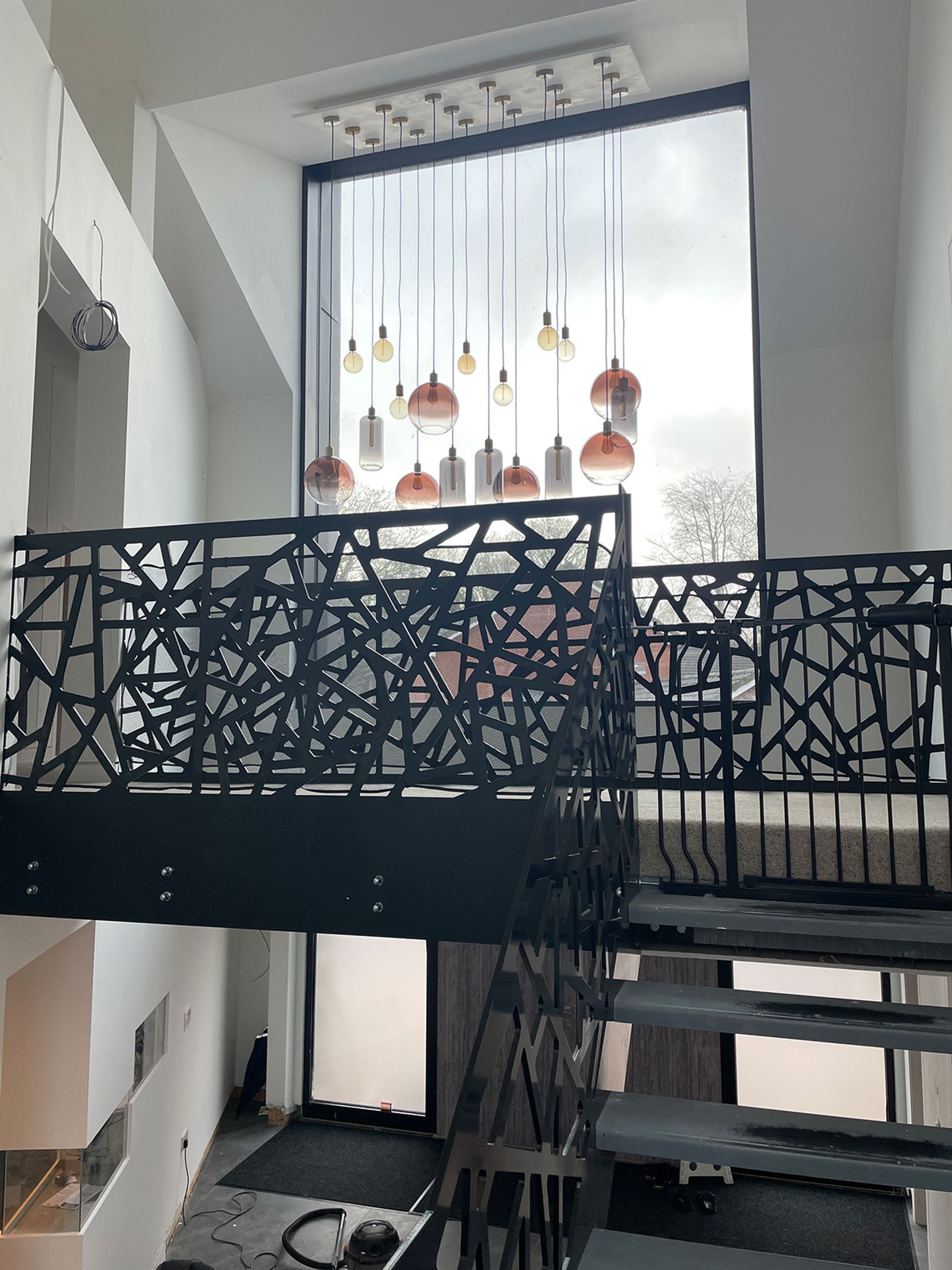 Interior metalwork detail inside the finished house.