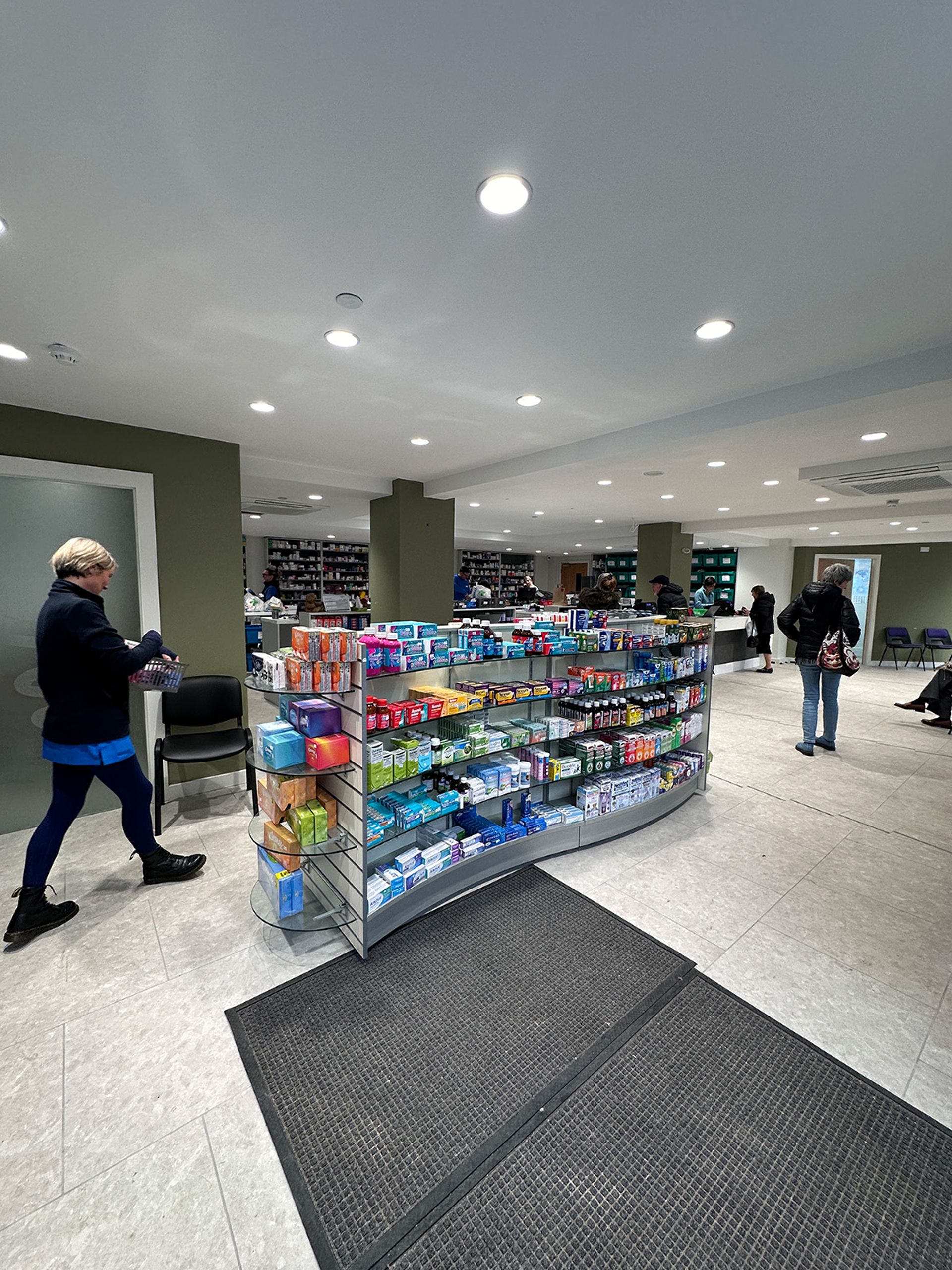 The fitted out pharmacy interior.