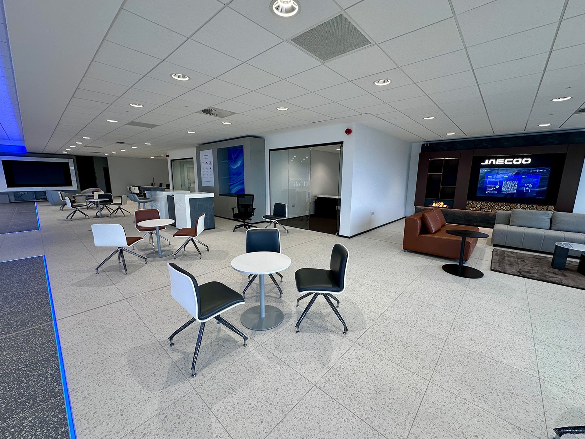 The finished customer area inside the new showroom.