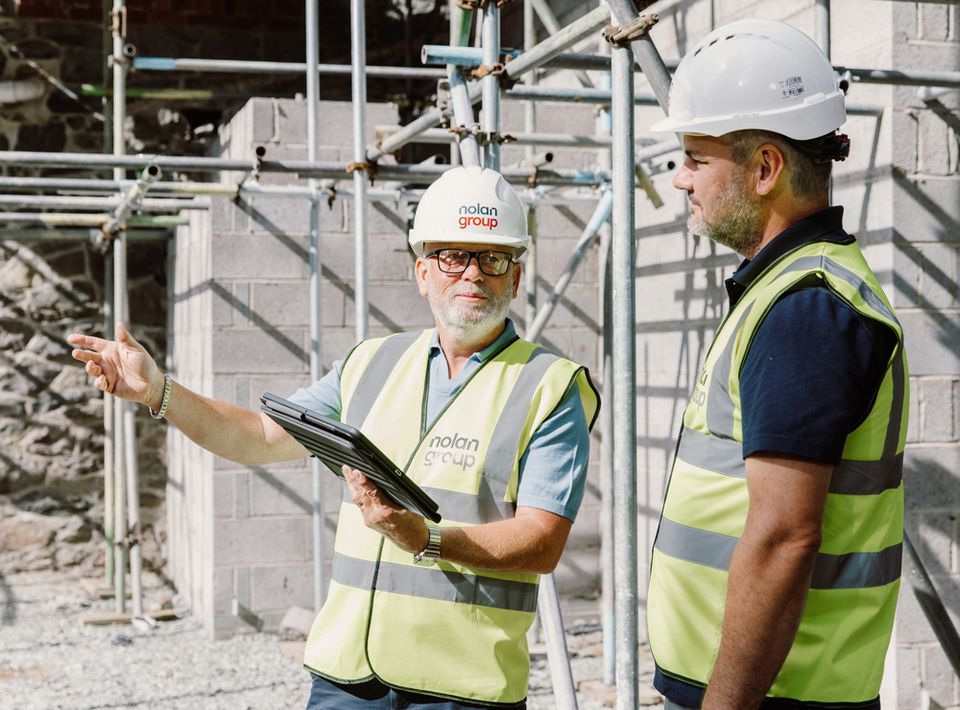 The leadership team reviewing progress on a Liverpool site.