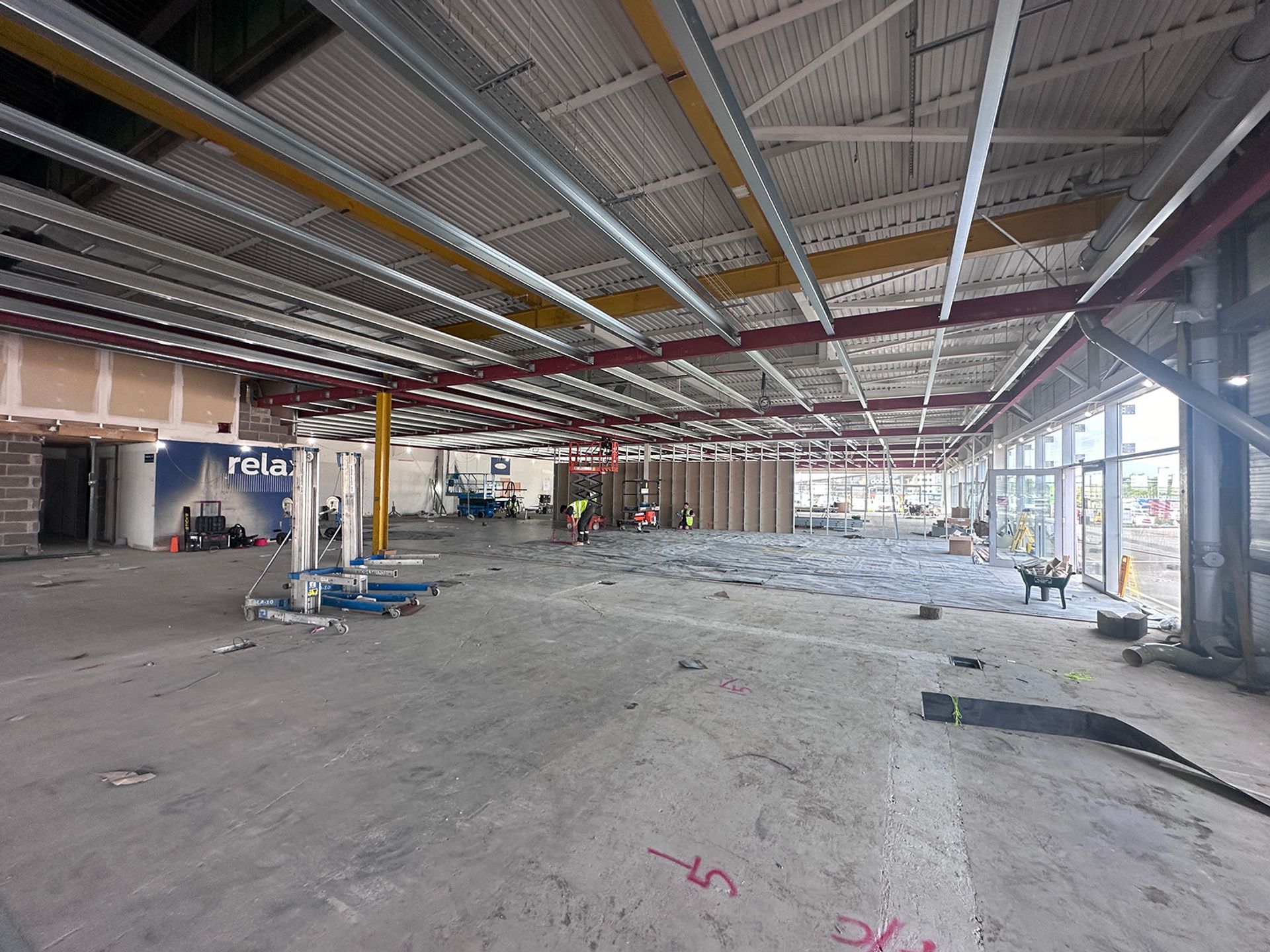 The interior stripped back during the refurbishment.