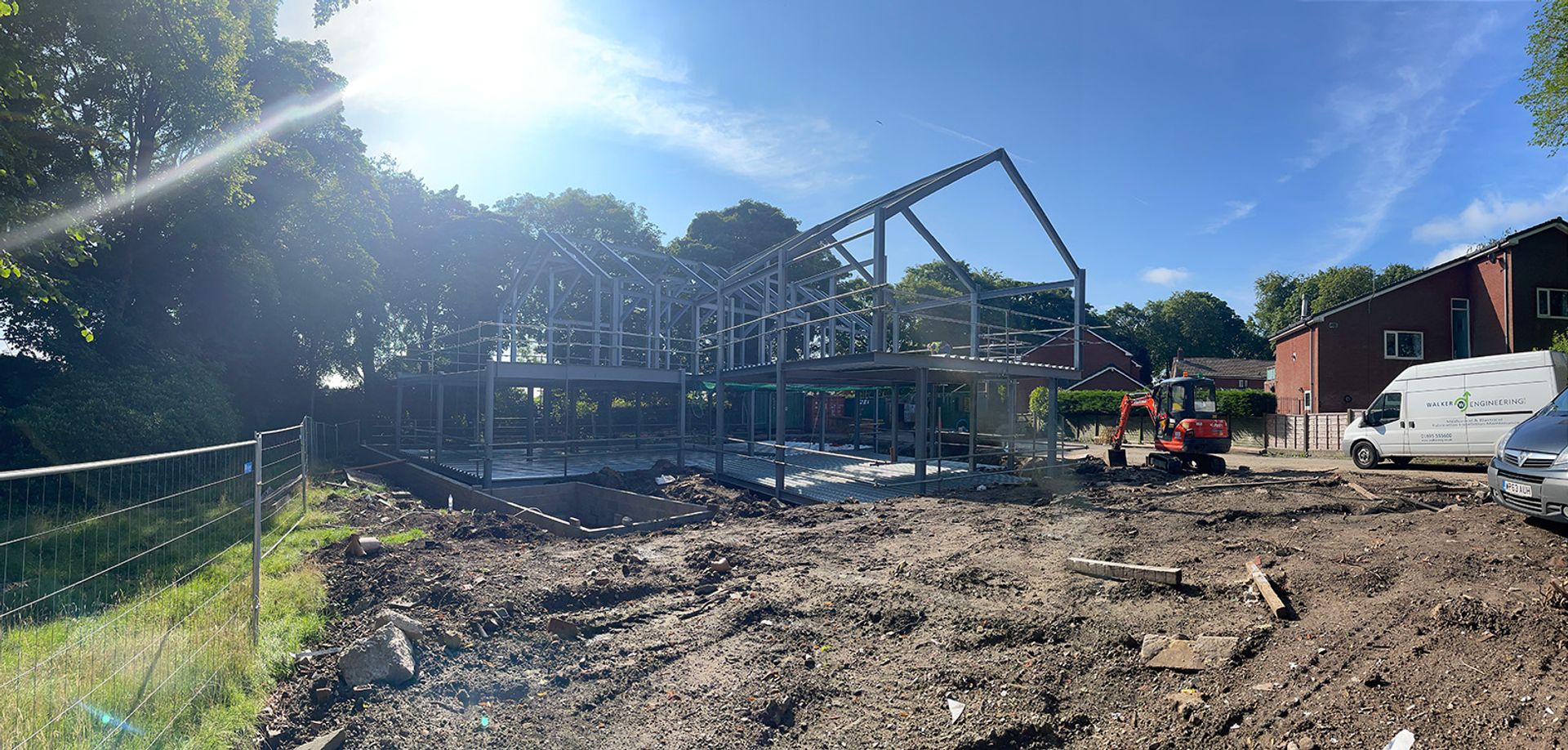 The structural frame taking shape across the plot.