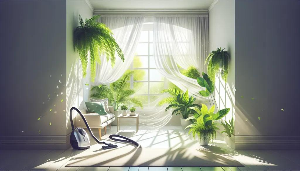 An illustration showing clean air and a healthy home environment.