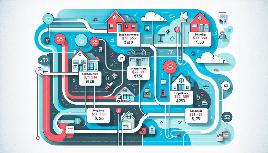 An infographic showing average costs for professional move-out cleaning based on home size.
