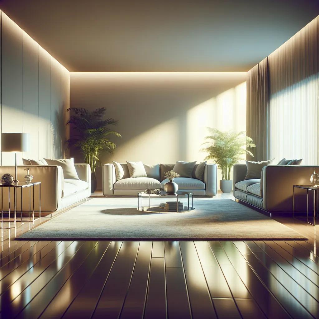 Clean living room with sparkling surfaces