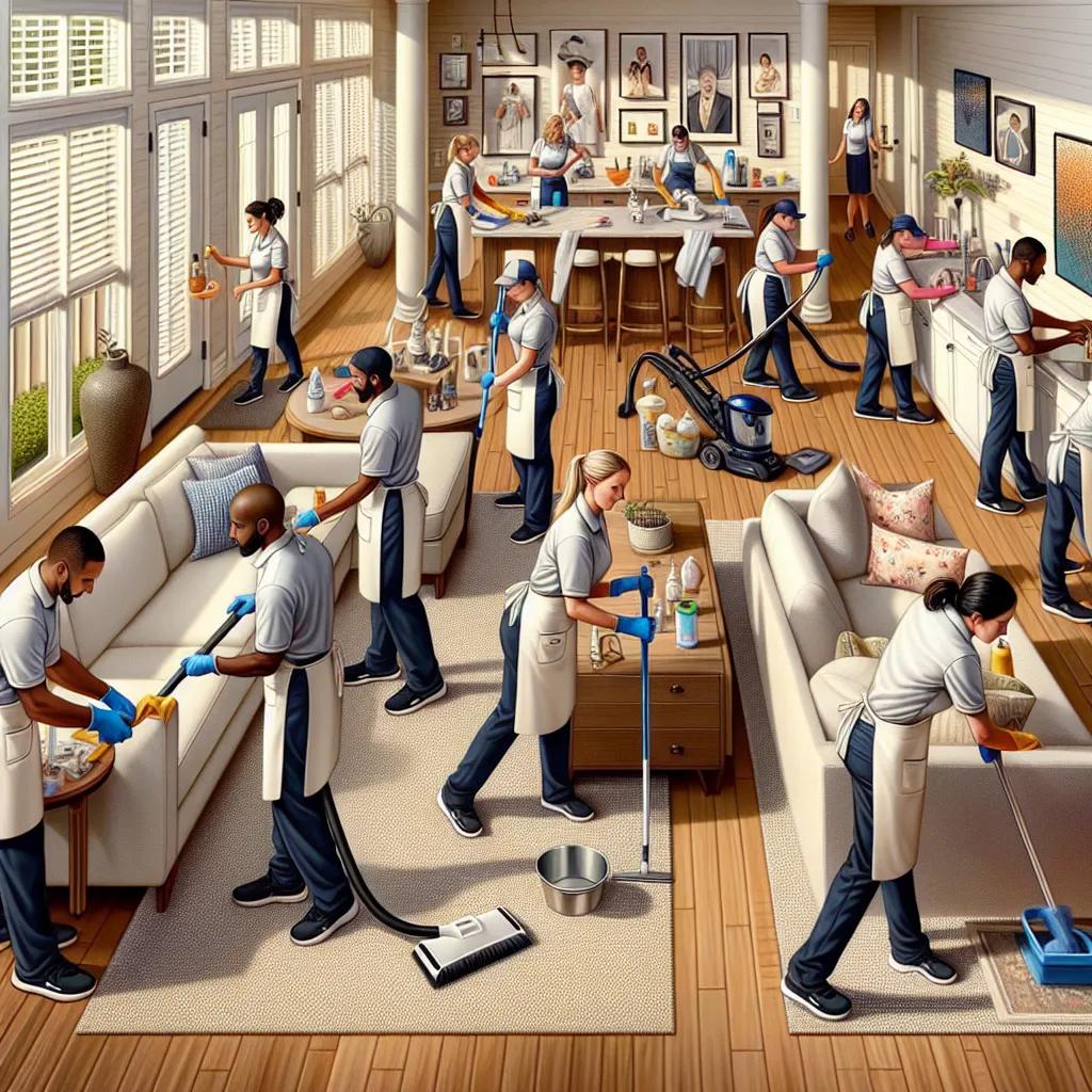 Image of Babcock Cleaning Services employees cleaning inside a house in Babcock Ranch, Fl
