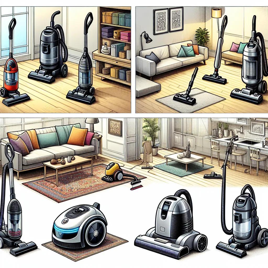 Various types of vacuum cleaners