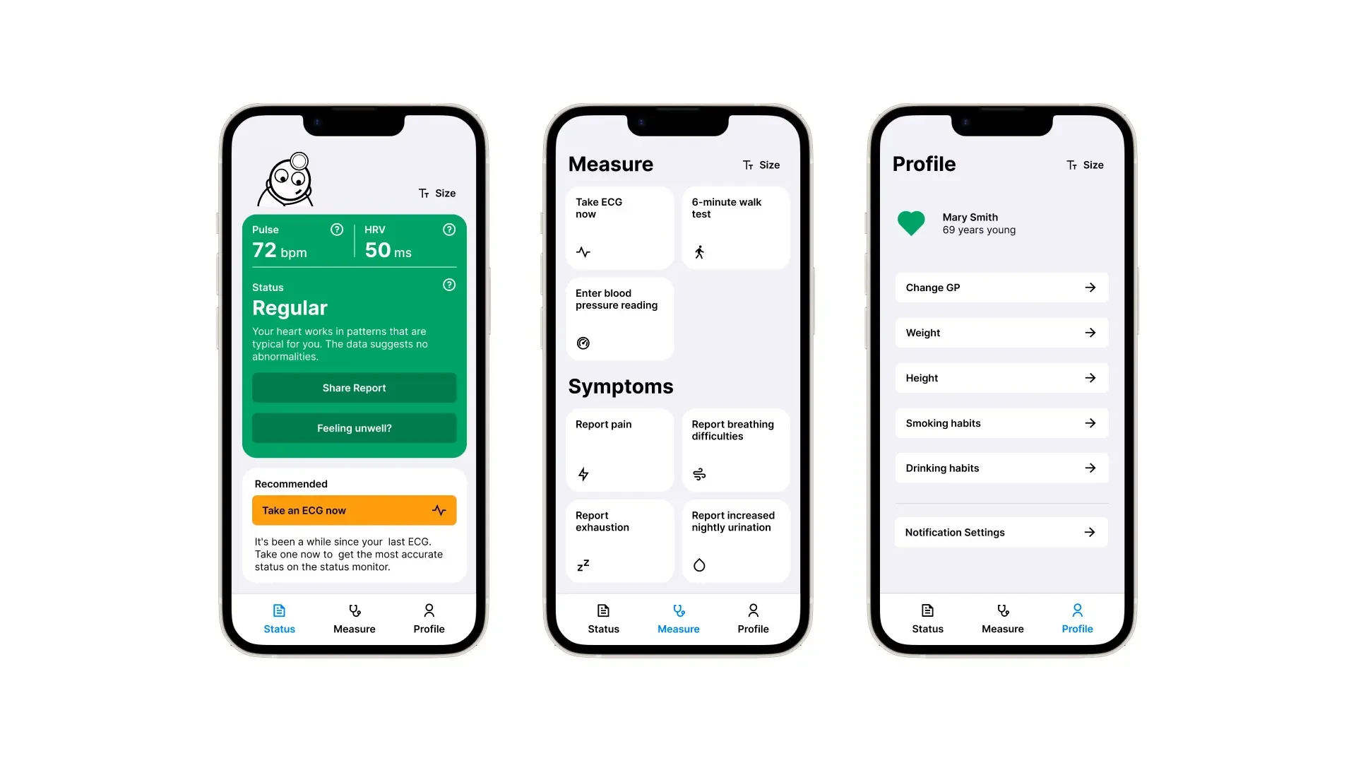 Screenshots of the High Fidelity Prototype