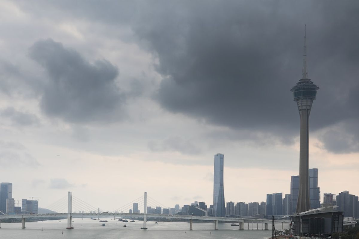 Pemandangan kota Macau dengan Macau Tower