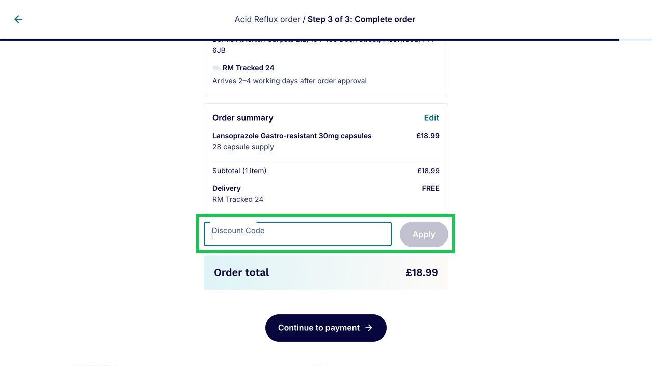 Where to enter your Phlo Clinic discount code