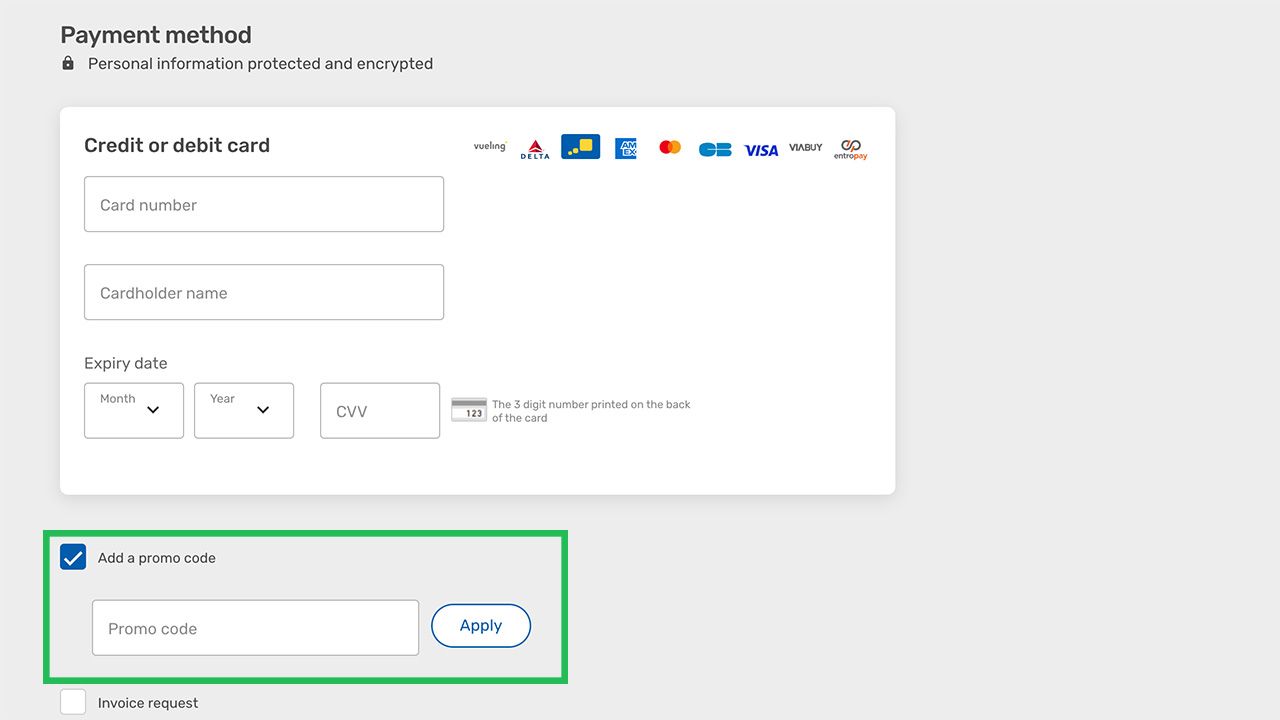 Where to enter your Edreams discount code