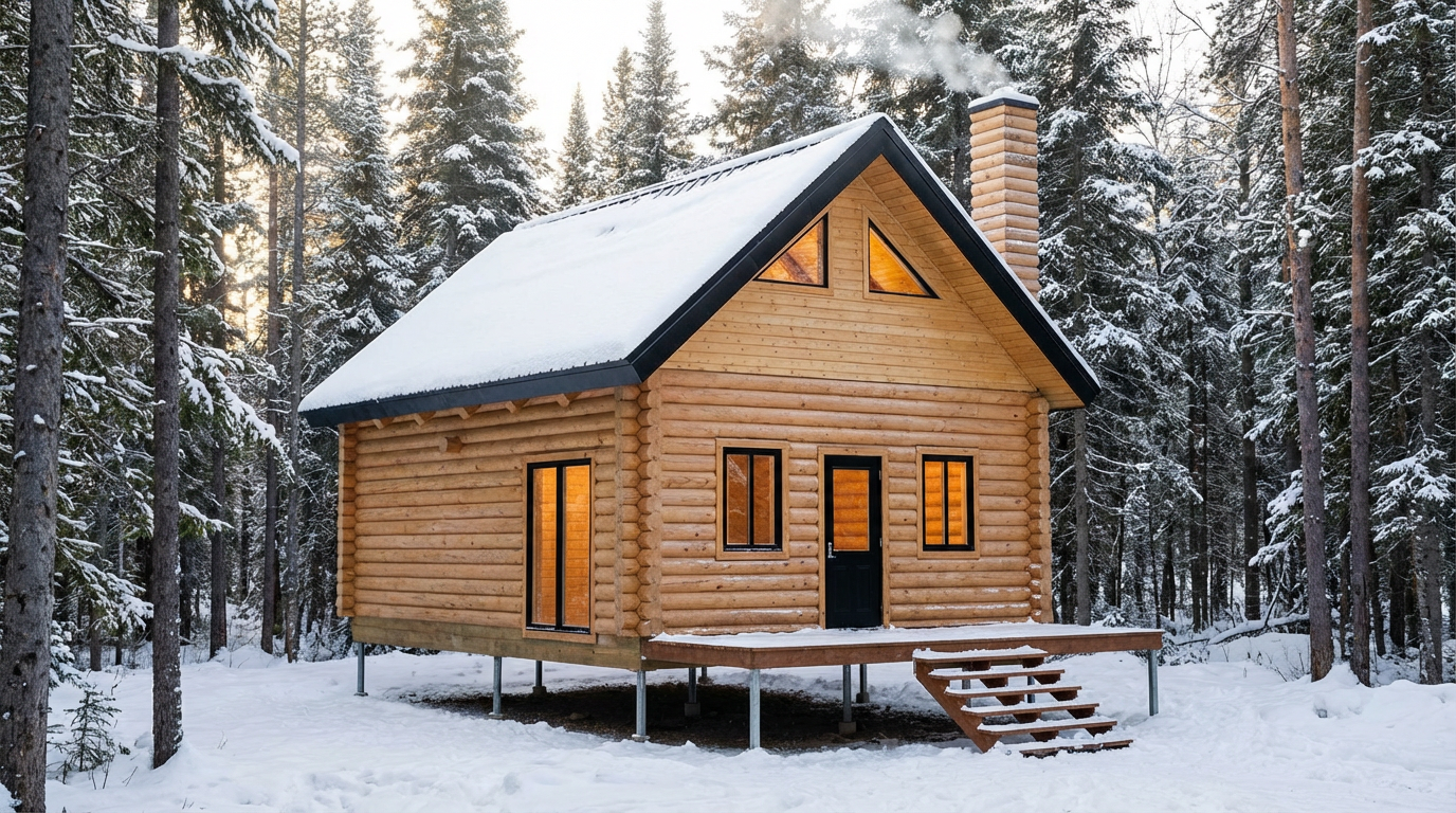 Modèle Nordic Camp 20 X 24 - Maison en bois rond 480 pi² - Viabois