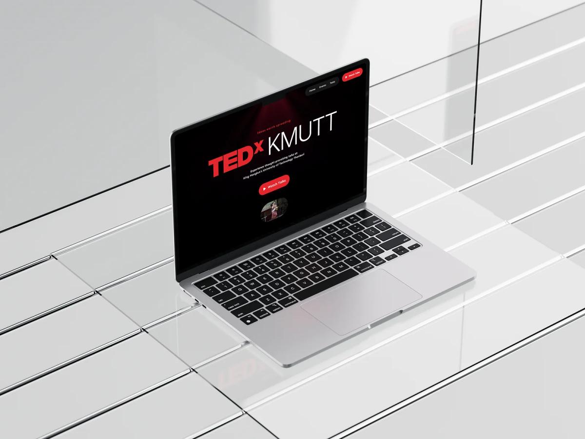 TEDxKMUTT website on a laptop