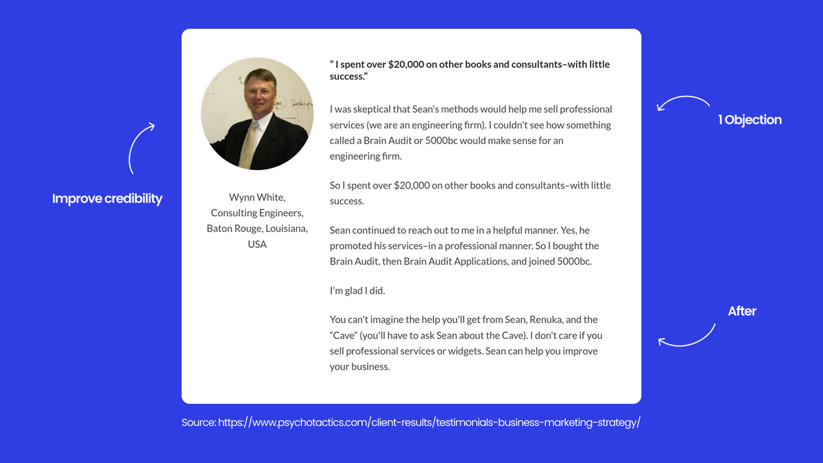 Source: https://www.psychotactics.com/client-results/testimonials-business-marketing-strategy/