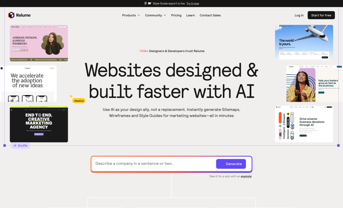 Screenshot of relume.io