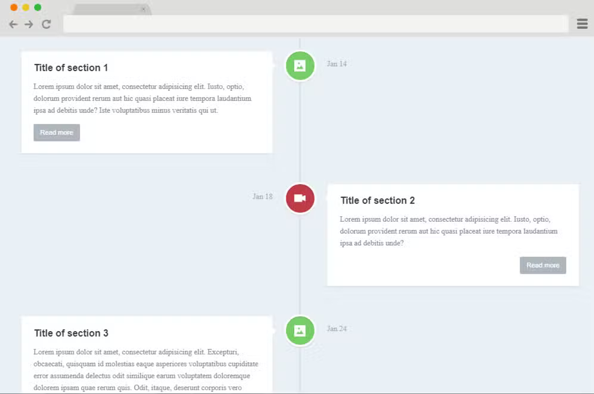 Vertical Timeline from https://uicookies.com/vertical-timeline/