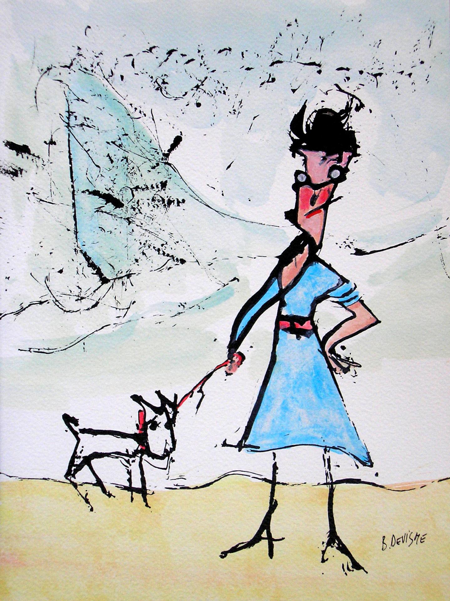 687 femme au chien