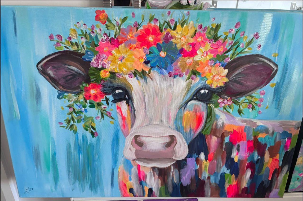 Mad cow — original 60 × 90 cm artwork created for the Jack Daniel Ball Auction at Fitzpatrick’s Castle